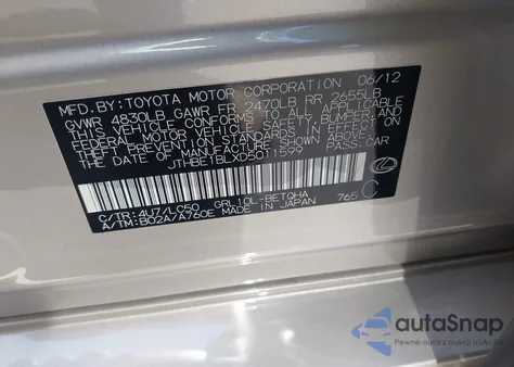 2013 Lexus Gs 350 from USA, damaged, VIN JTHBE1BLXD5011599